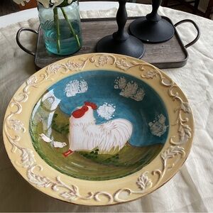 Cottage Rooster by Jay White pasta salad serving Bowl.